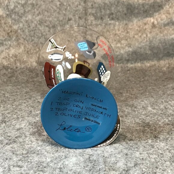 Martini Glass "Love My Martini" Hand Painted 7 OZ Glass Artist Lolita - Picture 8 of 11